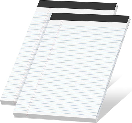 Legal Pads 8.5 x 11 inch Notepad, 2 Pack White Note Pads 8.5'' x 11'' by NotePads