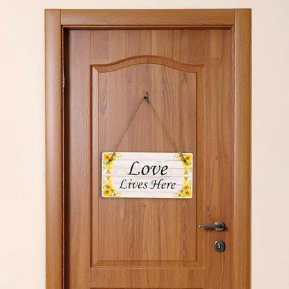 Signs ByLITA Sunflower Corners Rustic Wood Personalized Hanging Wall or Door - Image 5