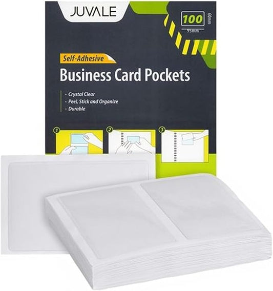 Juvale 100-Pack Clear Business Card Pockets by Juvale