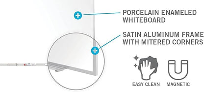 Ghent M1 Porcelain Magnetic Whiteboard, Aluminum Frame - Image 2