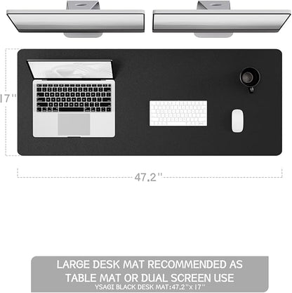 YSAGi Non-Slip Leather Desk Pad Long Size, Waterproof Laptop Computer Desk - Image 2
