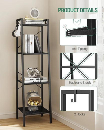 Hzuaneri Ladder Shelf, Bookshelf Bookcase, Freestanding Corner Storage Shelve - Image 5