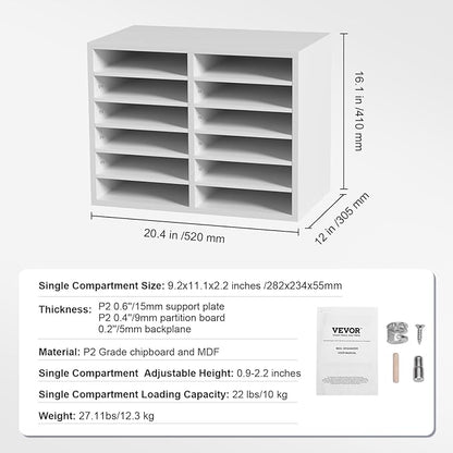 VEVOR Literature Organizers, 12 Compartments Office Mailbox - Image 7