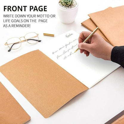 feela 15 Pack A5 Kraft Notebooks, 60 Lined Blank Pages Travel Journal Bulk - Image 5