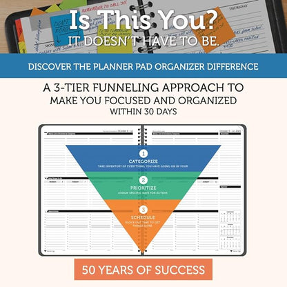 Planner Pad Spiral Bound 3-Tier Funnel Down 12 Month Organizer, October 2025 – - Image 2