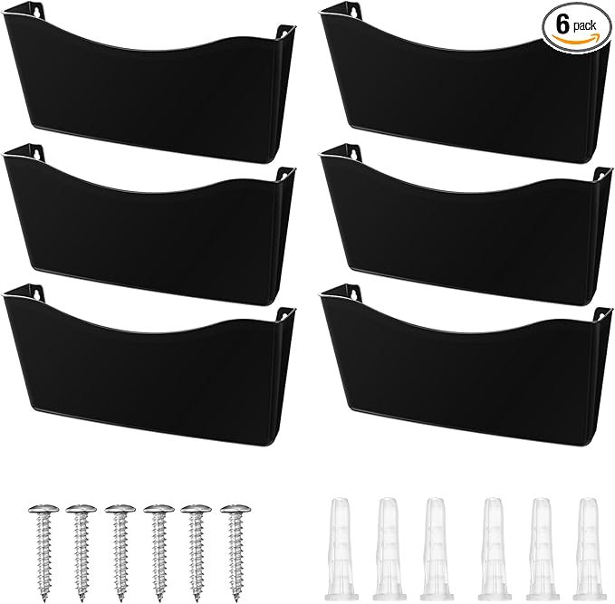 Colarr 6 Pcs Expandable Pocket Wall File Set Plastic Wall Mountable Space by Colarr