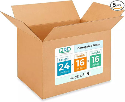Extra Large Shipping & Moving Boxes 24 x 16 x 16 inches by IDLPackaging