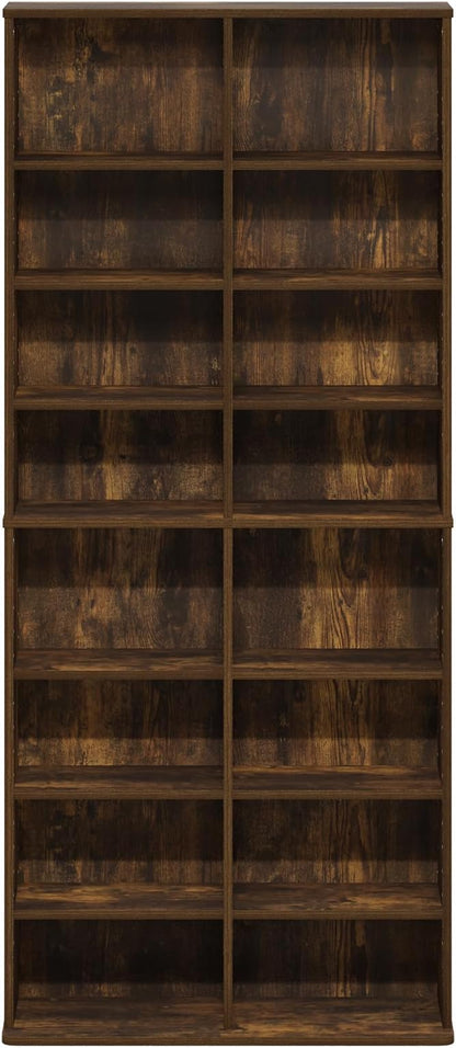 Furinno Jaya DVD Shelf, 16-Shelf Wide CD Rack, Media Shelf - Image 6