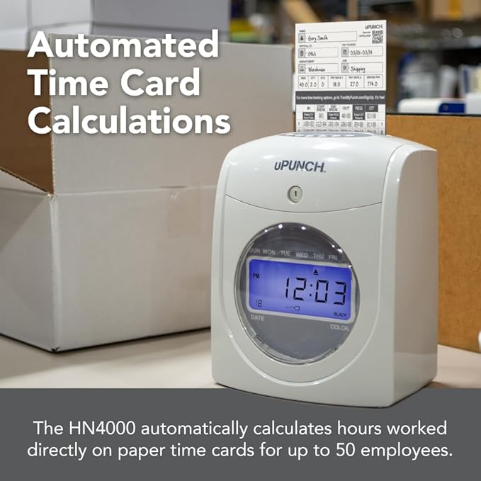 uPunch HN4500 Advanced Calculating Time Clock Bundle - Image 6