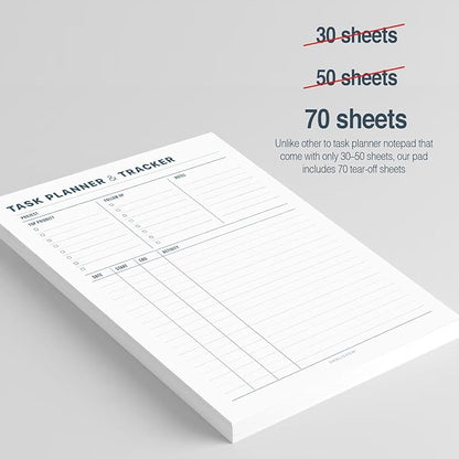 Task Planner & Tracker 8.5 x 11 Tear-Off 70 Sheet Planner Pad – Project - Image 3