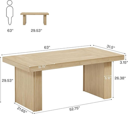 Tribesigns 63" Executive Desk, Modern Executive Office Desk - Image 2