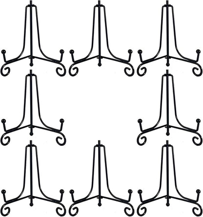 HENABLE 8PCS Premium Black Iron Plate Stands by HENABLE