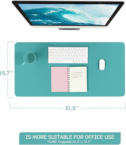 YSAGi Non-Slip Leather Desk Pad, Waterproof Laptop Computer Desk Keyboard Mat - Image 2