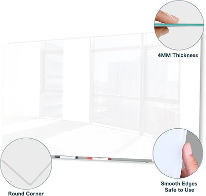 J&J worldwide Glass Whiteboard, Magnetic Brilliance White Dry Erase Board 36" x - Image 2