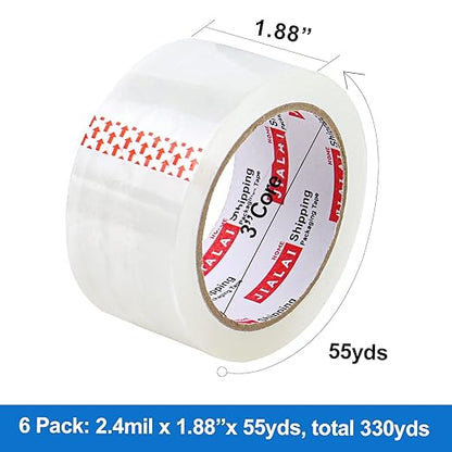 JIALAI HOME Heavy Duty Transparent Packing Tape, 6 Rolls - Image 2