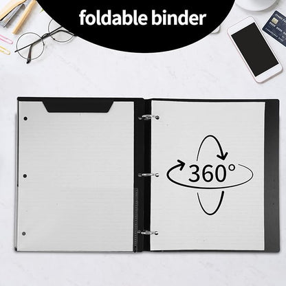 Tashkummy 360° Pivotable 3 Ring Binder, Upgraded Foldable Binders 1 inch 2 Pack - Image 6