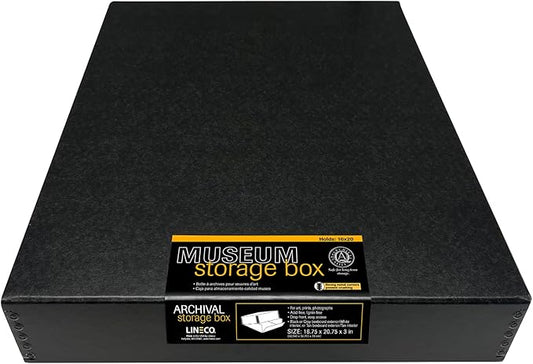 Lineco Museum Archival Storage Box, 16.75x20.75x3 in. Drop Front Design. by Lineco
