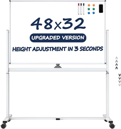 Large Dry-Erase Rolling Magnetic Whiteboard by TSJOFFICE