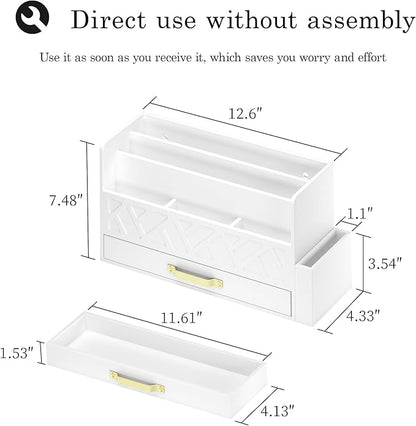 Wisuce Home Wooden Desk Organizer, Desktop Organizer File Sorter - Image 4