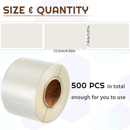 Zonon 500 Pcs Clear Labels Label Protector Clear Stickers Wafer Seals - Image 2