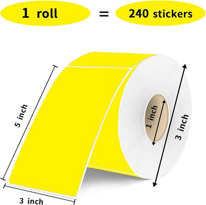 3×5 Inch Yellow Removable Thermal Labels, Waterproof Thermal Label, 240 Sheets - Image 3