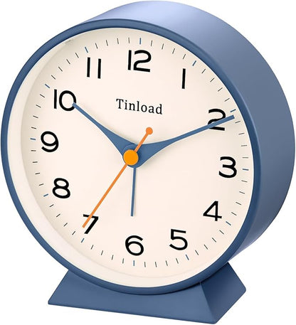 Tinload 4.5" Battery Operated Retro Analog Alarm Clock, Small Silent Bedside - Image 7