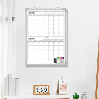 Lincia 24" x 18" Magnetic Vertical 2 Month Dry Erase Calendar - Image 3