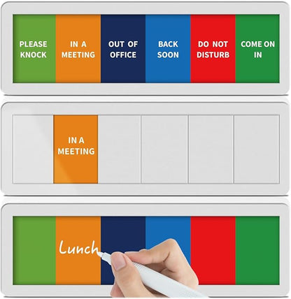 Office Door Signs with 6 Printed Status Options – Do Not Disturb, Out of Office by EliteSign