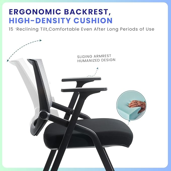 BLANEDUO, 2 Pack Stackable Conference Room Chairs - Image 3