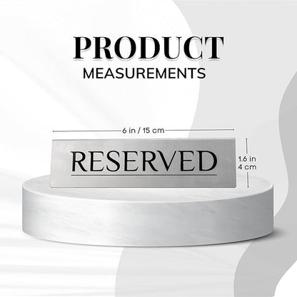 6 Reserved Table Signs – Silver Stainless Steel | Elegant, Durable & Reusable - Image 2