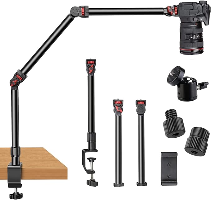 DImotliyor Overhead Camera Mount Desk Stand, 3-Section Flexible Detachable by DImotliyor