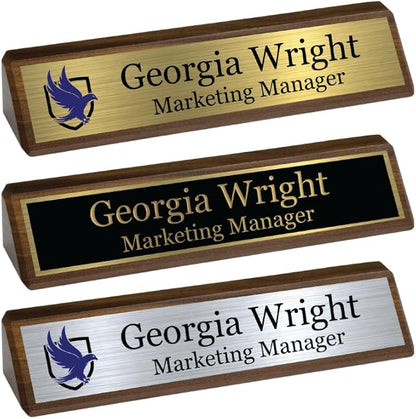 Custom Desk Wedge Name Plate by GemAwards