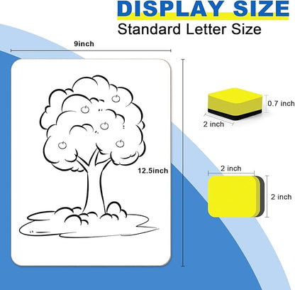Dry Erase Lapboards, HERKKA 25 Pack Double Sided Small Dry Erase Whiteboards 9 - Image 2