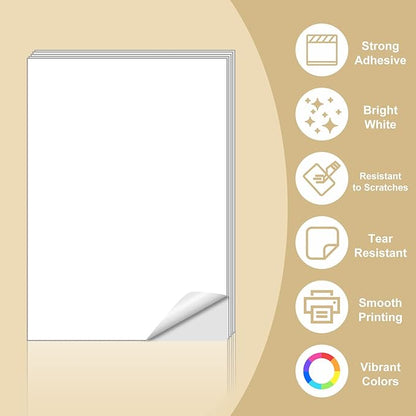 BESTEASY Sticker Paper 8.5" x 11" Full Sheet Label Stickers - Image 2