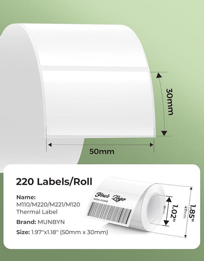 MUNBYN Thermal Sticker Labels, Self-Adhesive Barcode Label Paper - Image 2