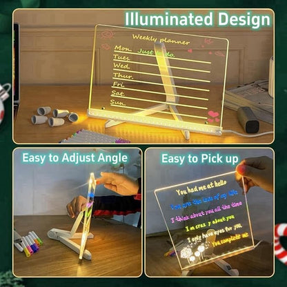 Led Note Board with Colors, 12” X 8” Acrylic Led Light Up Message Board - Image 4