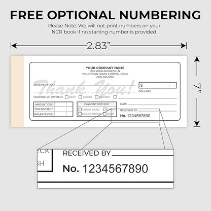 Custom 2.83" x 7" Carbonless NCR Books in 3-Part Triplicate Invoices, Work - Image 5