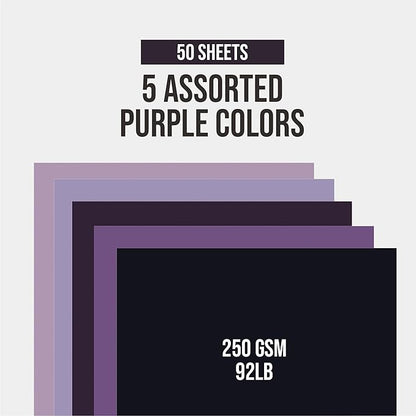 BearBoss Purple Cardstock Paper 8.5x11 50 Sheets, Heavyweight 92lb Cover - Image 2