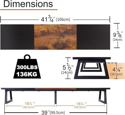 TEAMIX 42 inch Large Dual Monitor Riser, Extra Long Monitor Stand Riser - Image 4