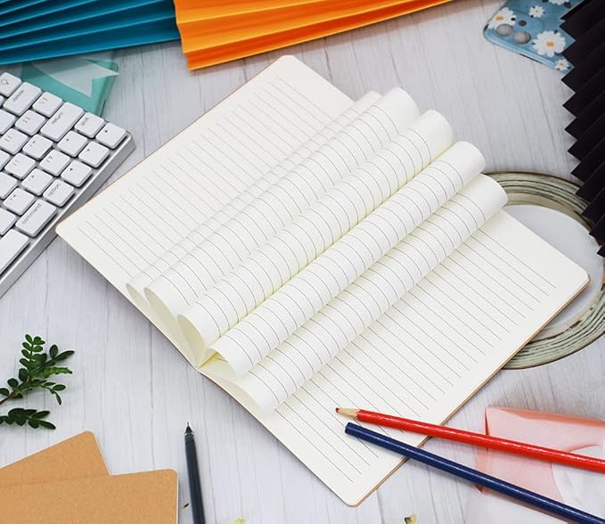 Zegrox 24 Pack A5 Kraft Notebooks, 60 Lined Pages Travel Journal Bulk, Soft - Image 3