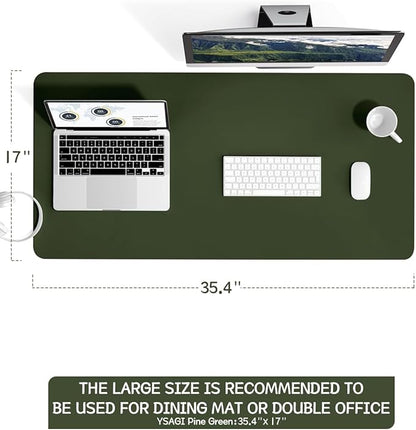 YSAGi Non-Slip Leather Desk Pad L Size, Waterproof Laptop Computer Desk - Image 2