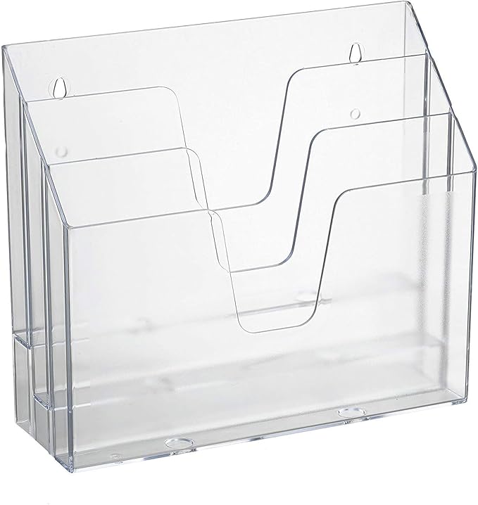 Acrimet Horizontal Triple File Folder Holder, Open Top Desktop Document Sorter by Organizingyourlife
