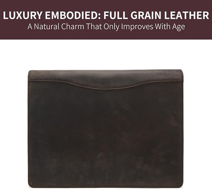 Geslun Genuine Leather 3 Ring Binder, 8.5 x 11 Letter Size Folio - Image 7