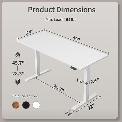 Agilestic Electric Standing Desk 40 x 24 Inches, Height Adjustable Desk - Image 3