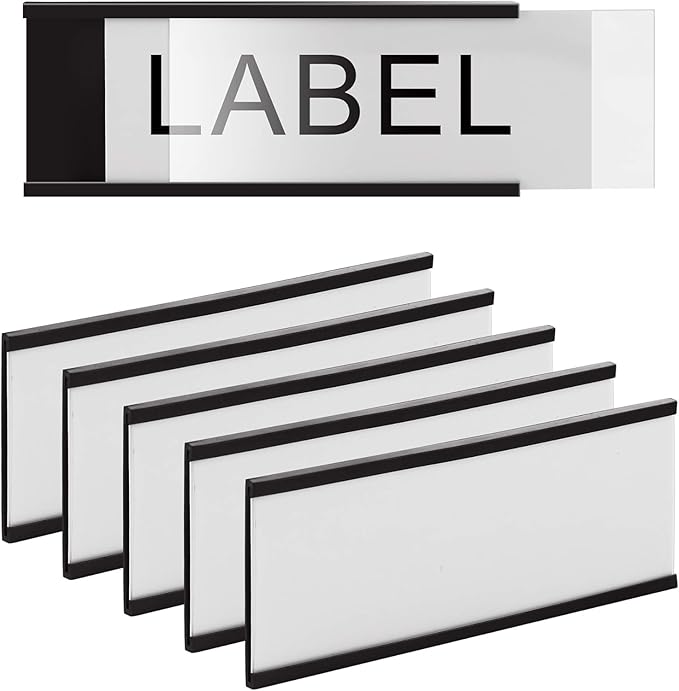 LLPT Magnetic Label Holder 3" x 1" 26 Packs C Channel 300g White Paper Cards - Image 4