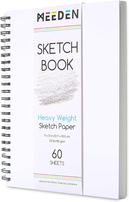 MEEDEN 9"x12" Sketchbook Paper Pad: 122lb/180gsm Spiral Bound Art Sketch Book by MEEDEN