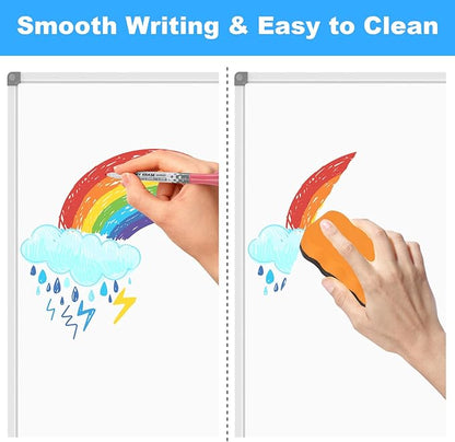 Lockways Large 60" x 40" Magnetic Dry Erase White Board - Image 3