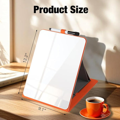 Glass Desktop Whiteboard with Reversable Stand, 12×9” Dry Erase White Board - Image 2