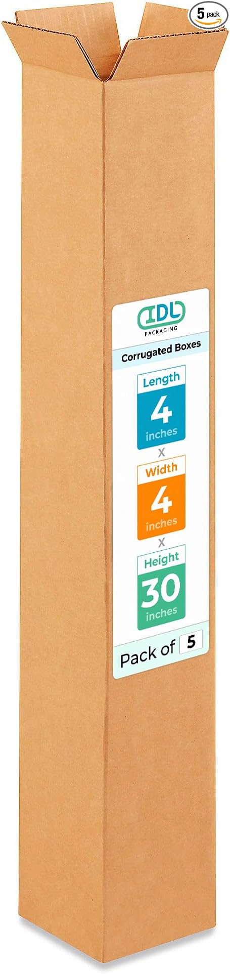 Tall Moving & Shipping Boxes 4 x 4 x 30 inches by IDLPackaging