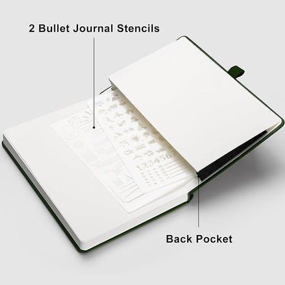 RETTACY Bullet Dotted Journal Notebook, 256 Pages, A5 Medium Size, Leather - Image 7